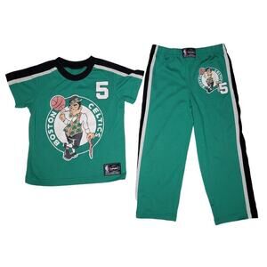 UNK Celtics boys pajamas size XS/4 green t shirt & pants NBA basketball Garnett